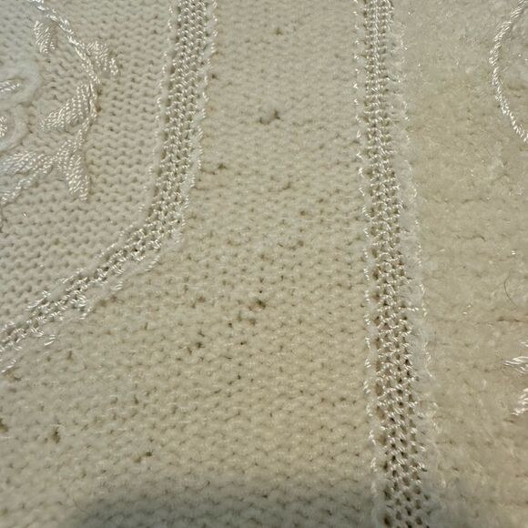 Vintage Napa Valley Womens Sweater Large White Beaded Mock Neck Grannycore 80s - Picture 7 of 9